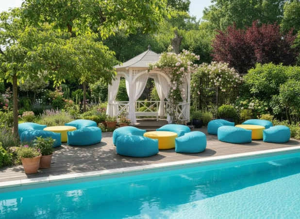 Pouf in giardino