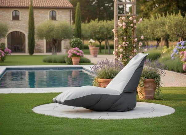 Seduta distesa in giardino